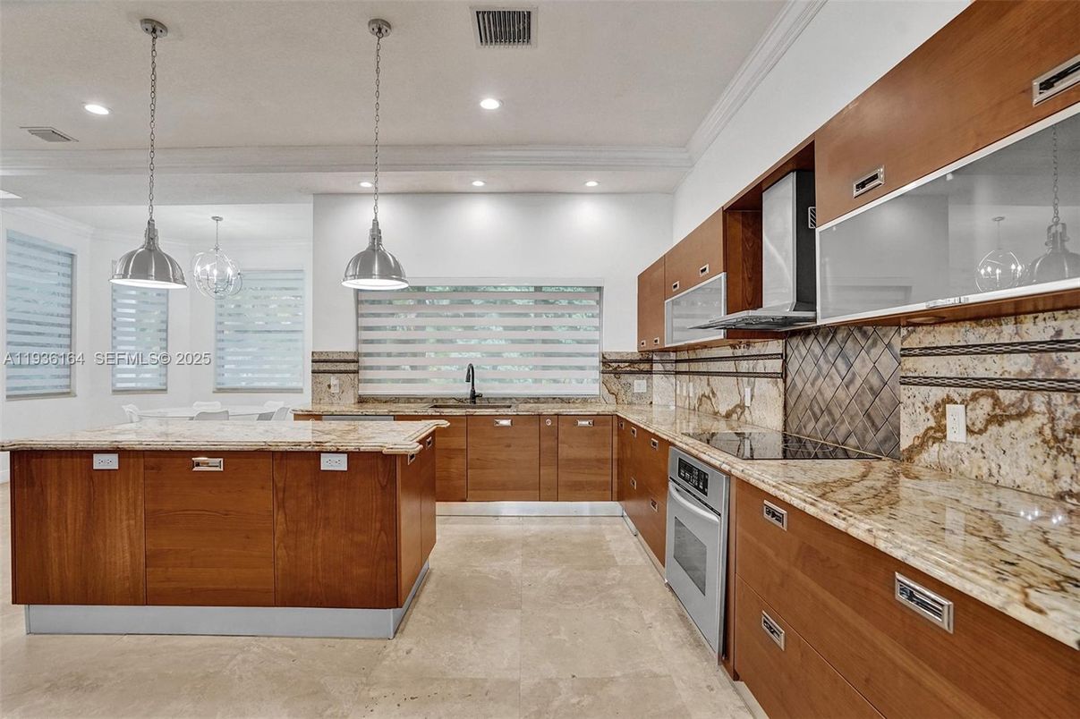 Interior, Kitchen, Pendant Lights, Recessed Lighting, Stainless Steel Appliances