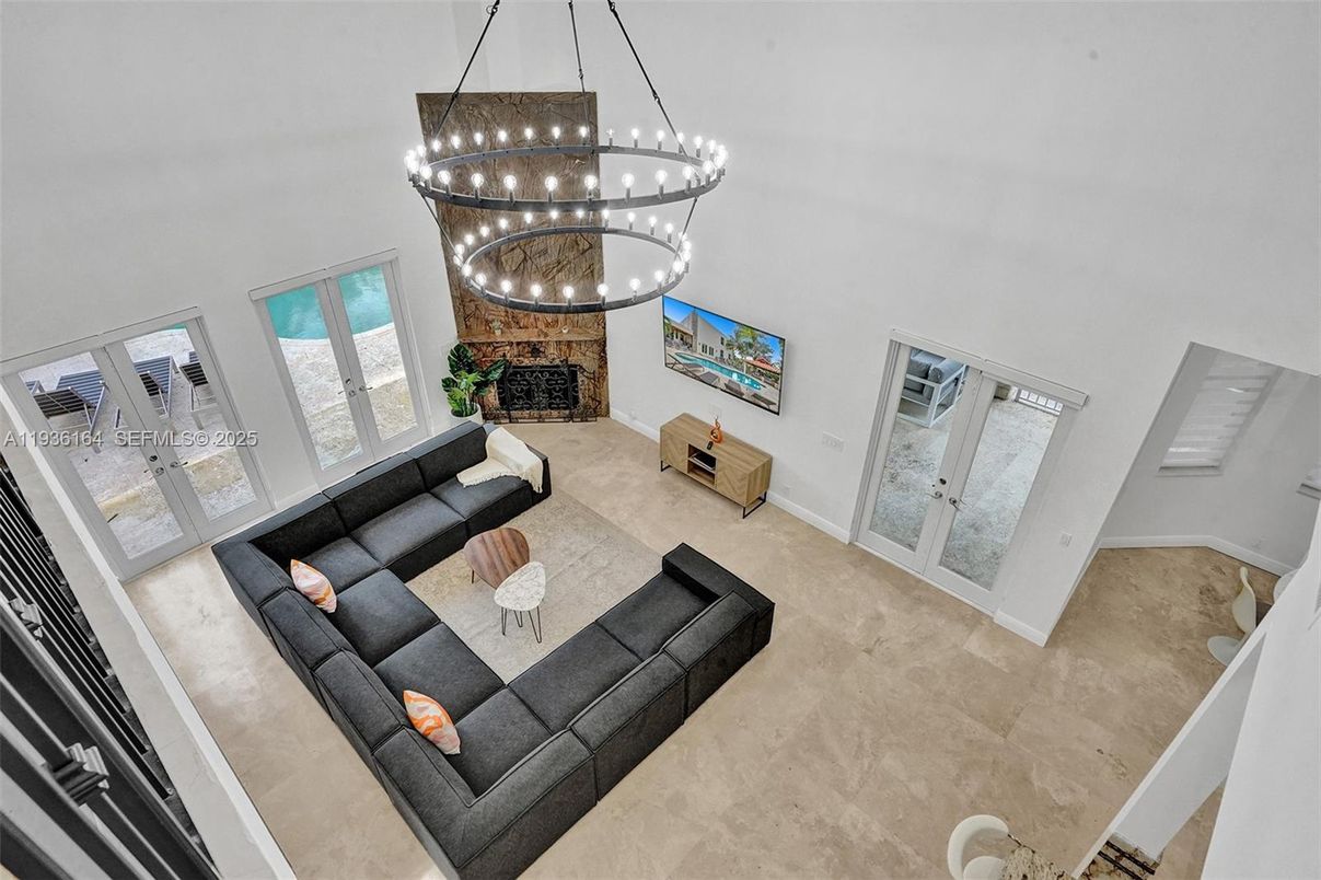 Chandelier, Fireplace, Interior, Living room, Pendant Lights