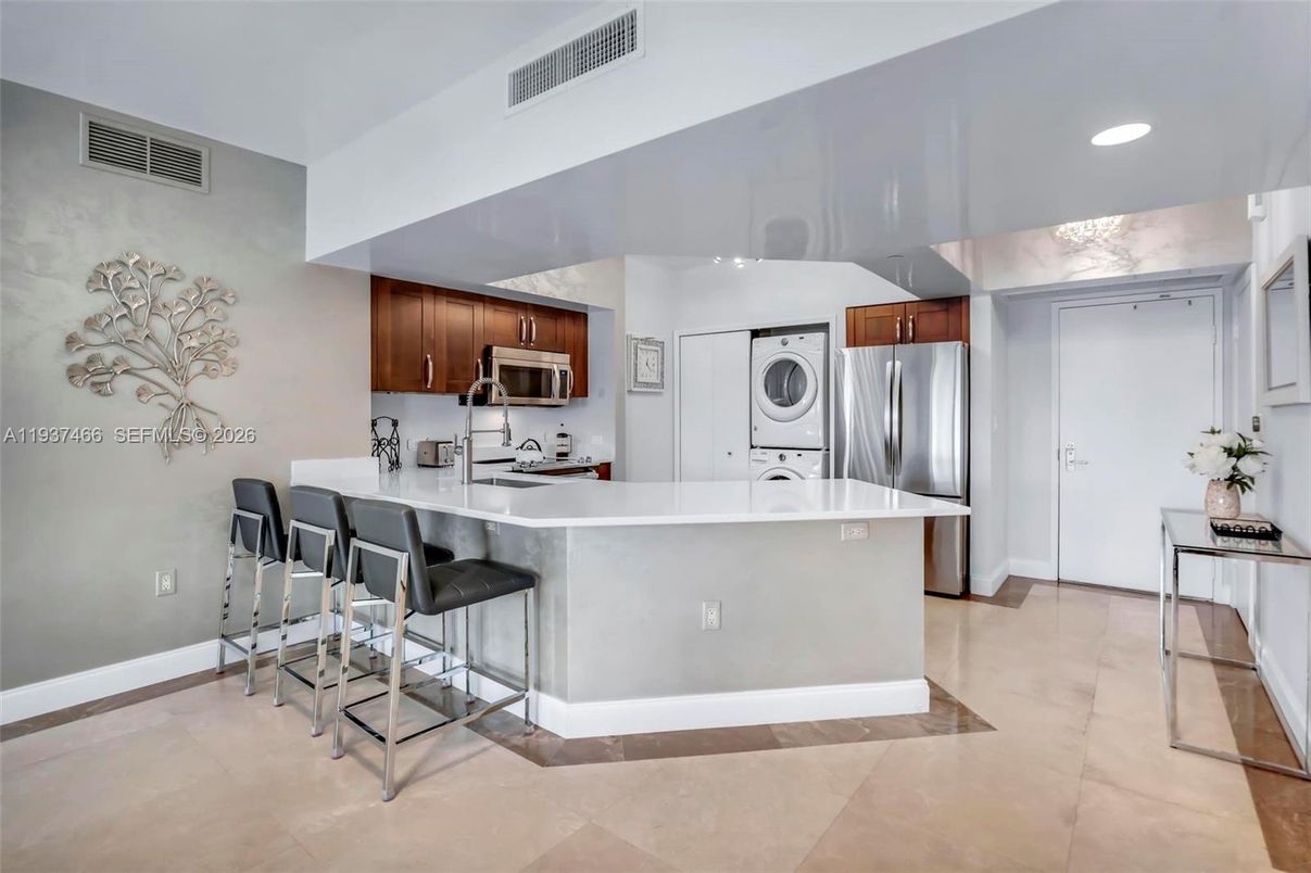 Interior, Kitchen, Recessed Lighting, Stainless Steel Appliances, Washer