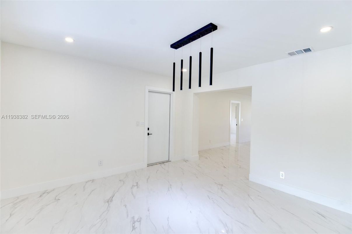 Empty room, Interior, Marble, Pendant Lights, Recessed Lighting
