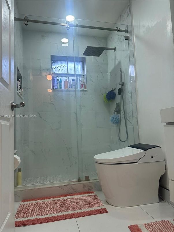 Bathroom, Glass Shower, Interior, Marble Walls