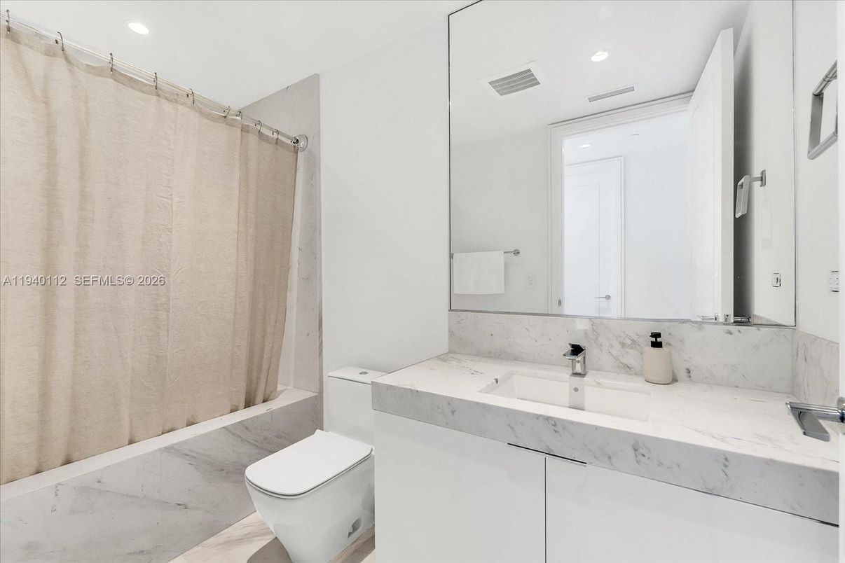 Bathroom, Interior, Marble, Recessed Lighting