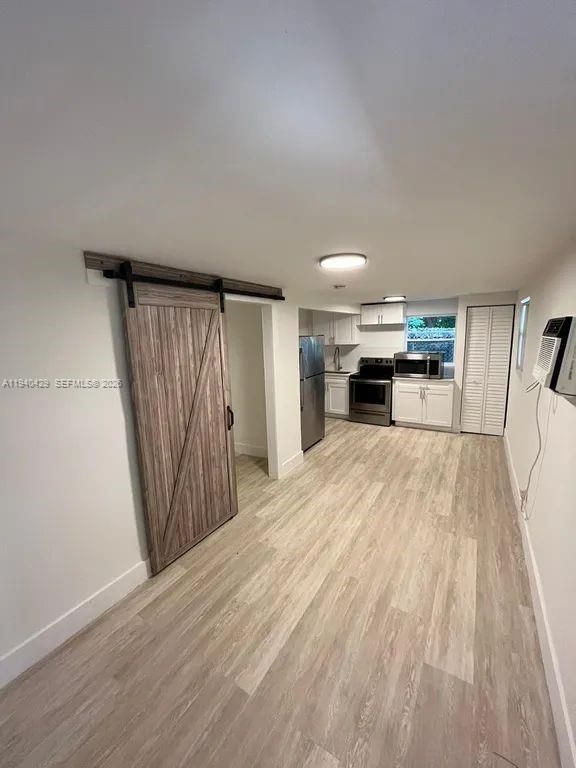 Interior, Kitchen, Stainless Steel Appliances, Wood Texture Flooring