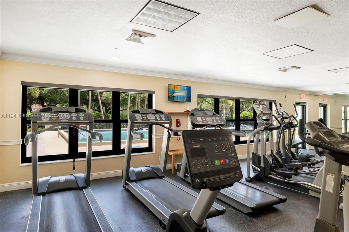 Fitness Equipment, Gym, Interior, Recessed Lighting