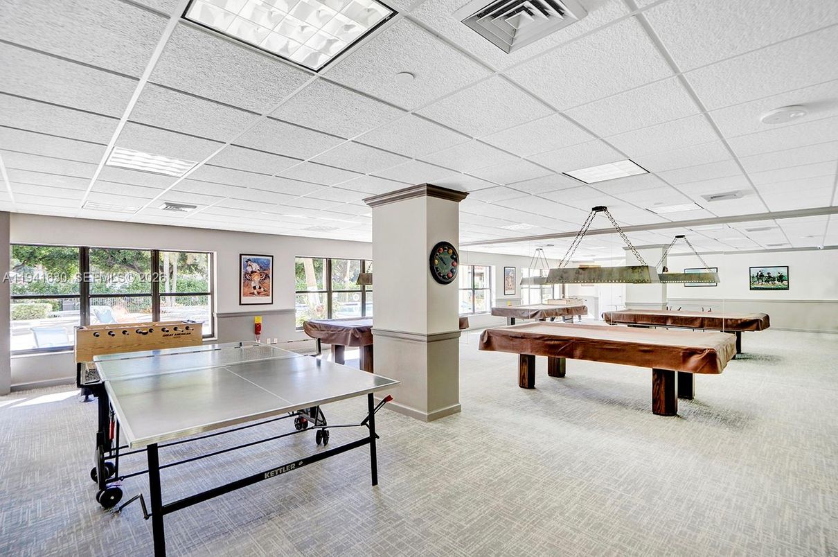 Billiard Table, Game Room, Interior, Pendant Lights, Recessed Lighting