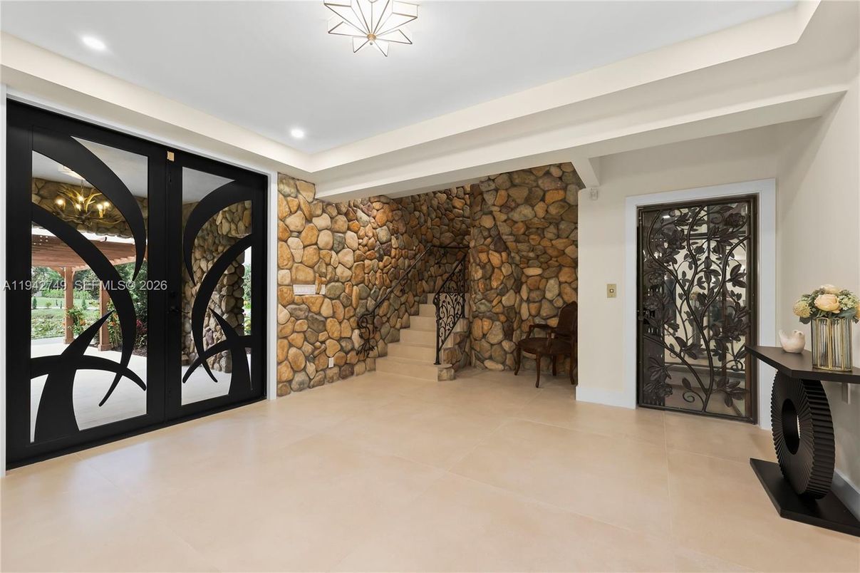 Interior, Recessed Lighting, Stone Walls