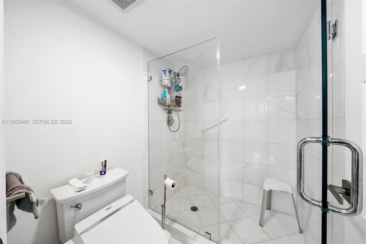 Bathroom, Glass Shower, Interior, Marble Walls
