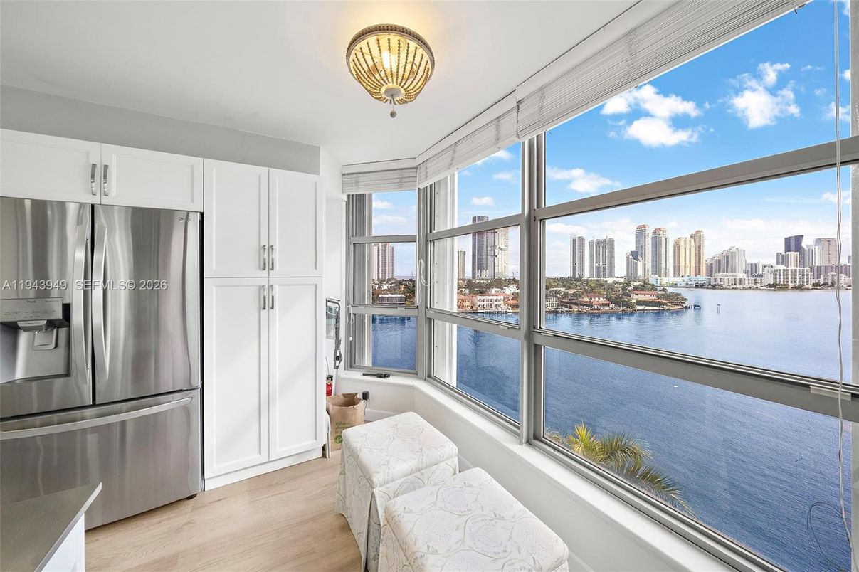 Interior, Stainless Steel Appliances, Water, Wood Texture Flooring