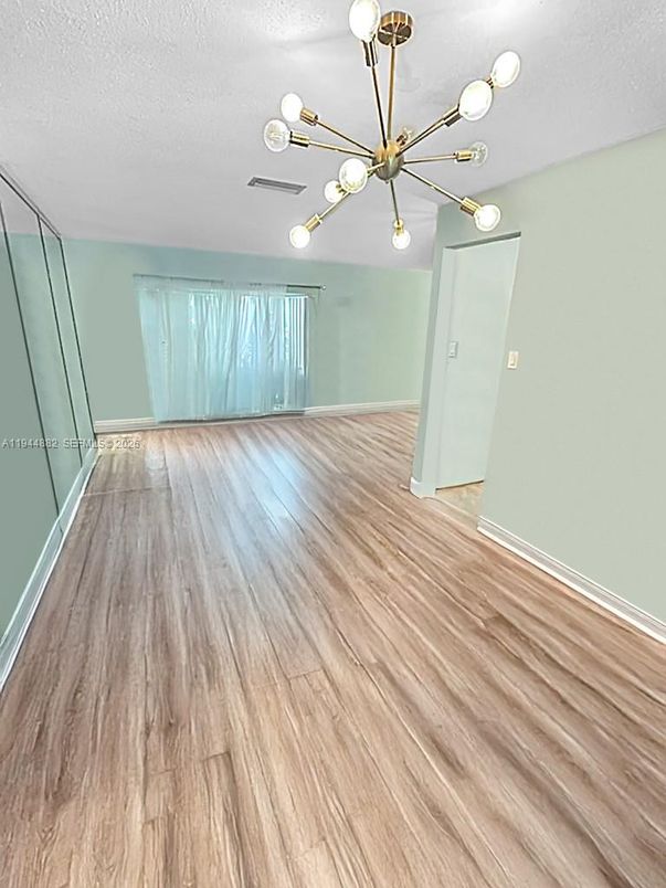 Empty room, Interior, Pendant Lights, Wood Texture Flooring