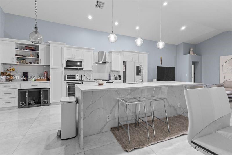 Interior, Kitchen, Pendant Lights, Recessed Lighting, Stainless Steel Appliances