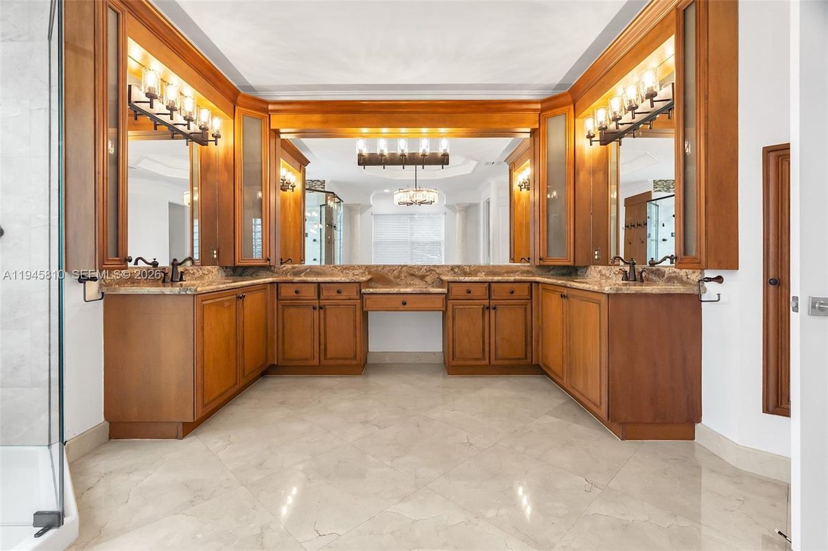 Bathroom, Chandelier, Interior
