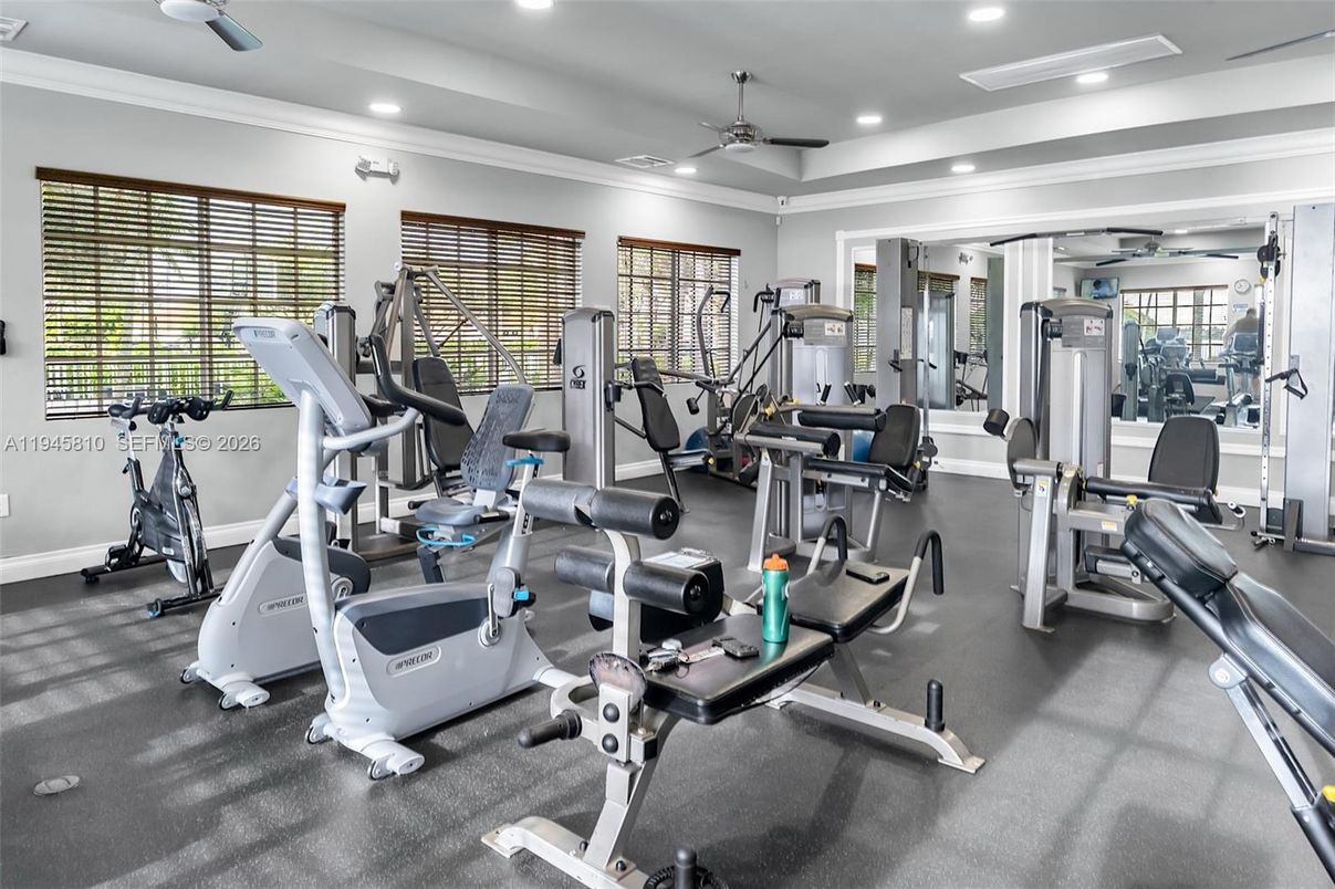 Fitness Equipment, Gym, Interior, Recessed Lighting