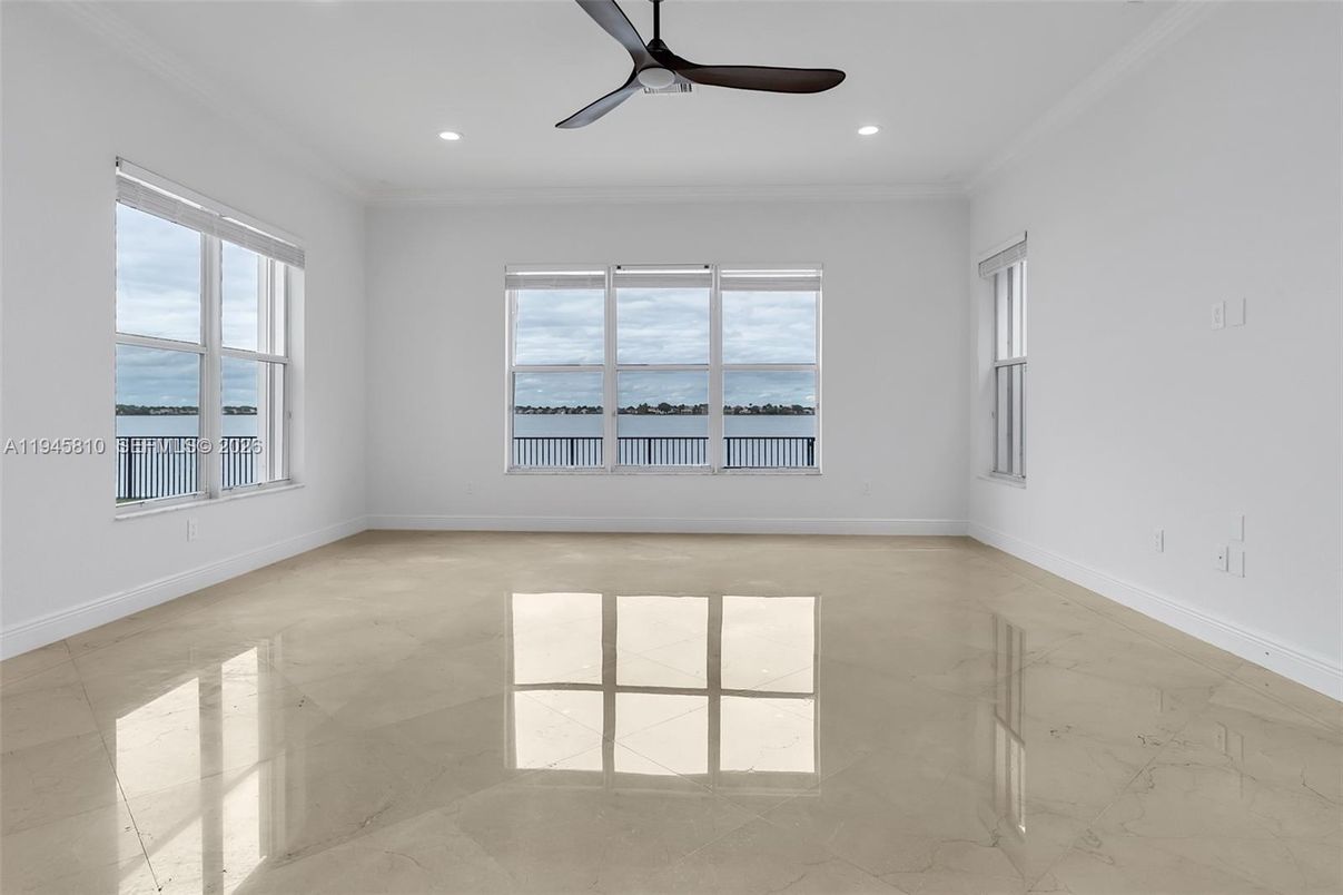 Empty room, Interior, Marble, Recessed Lighting, Water