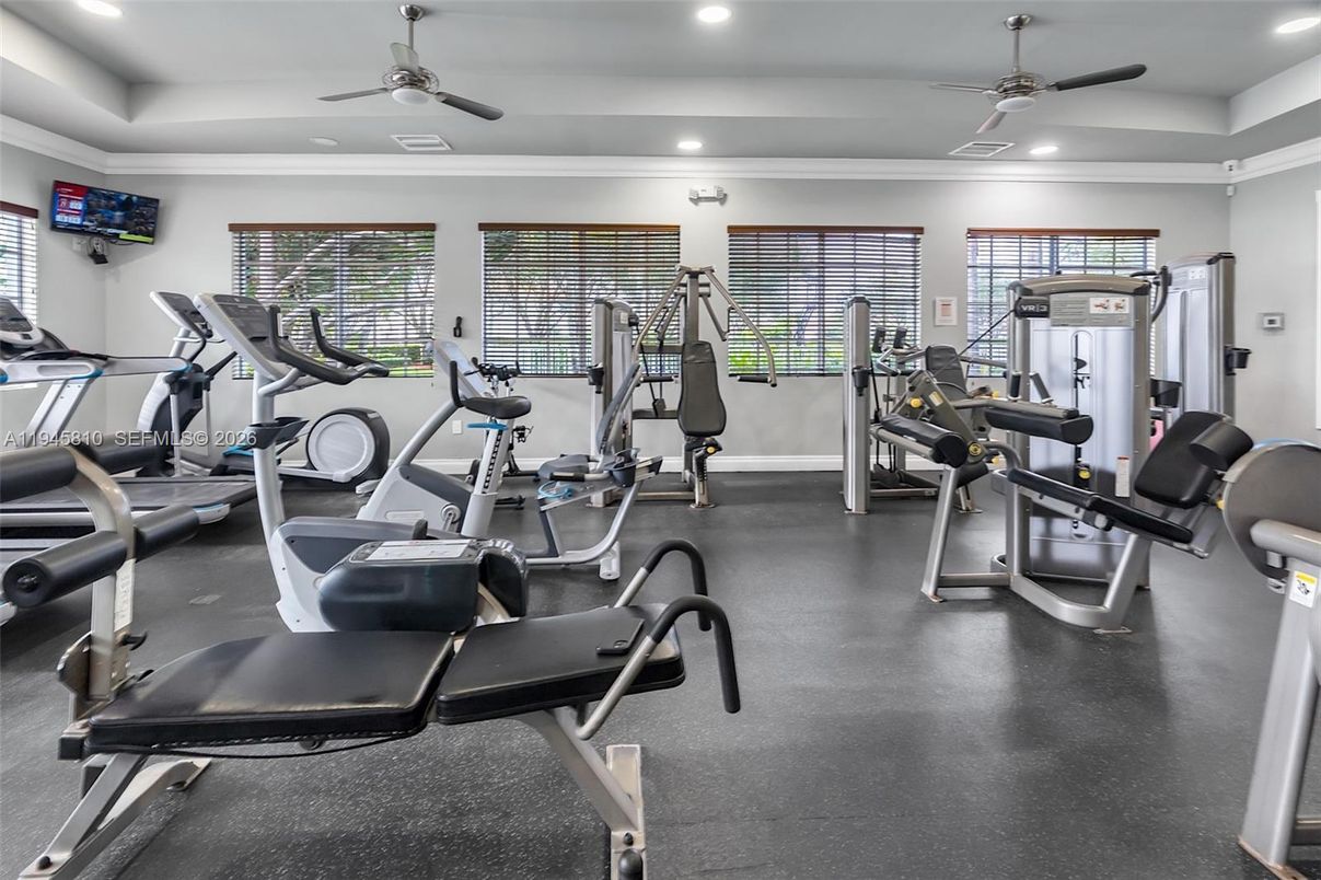 Fitness Equipment, Gym, Interior, Recessed Lighting