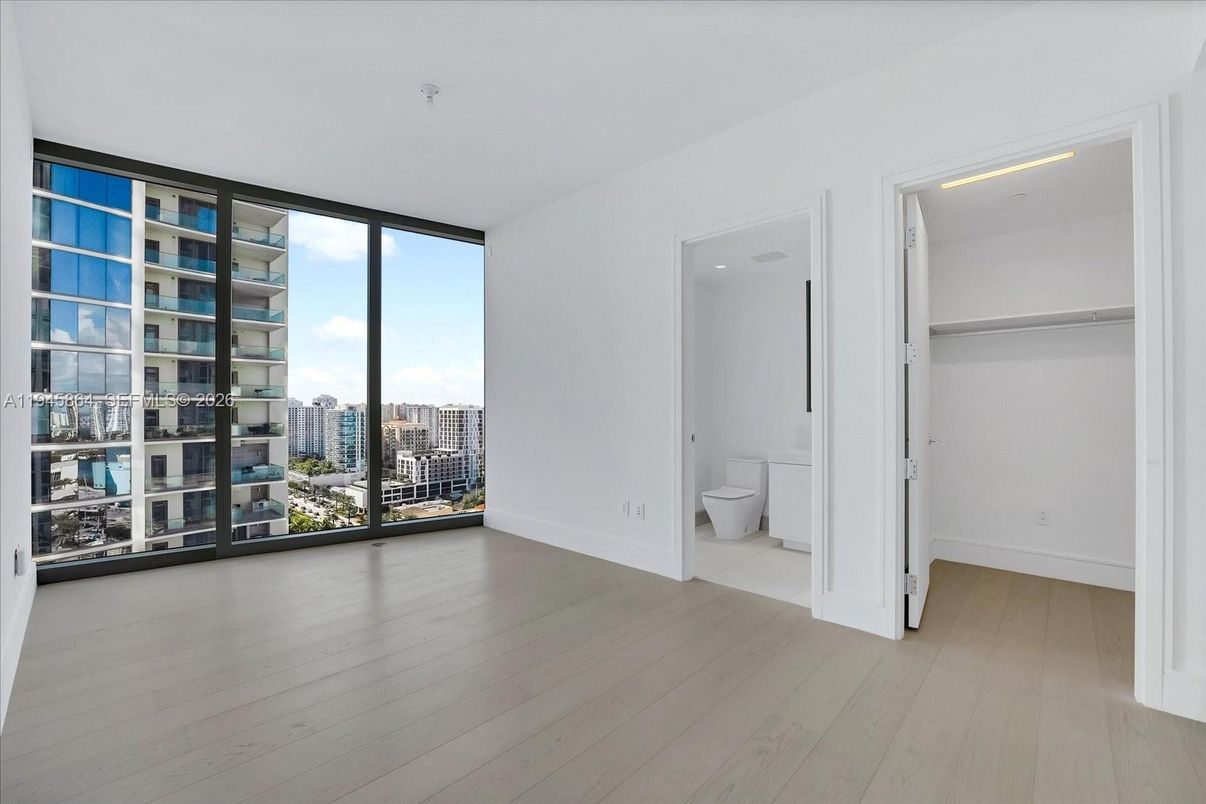 Bathroom, Empty room, Interior, Recessed Lighting, Wood Texture Flooring