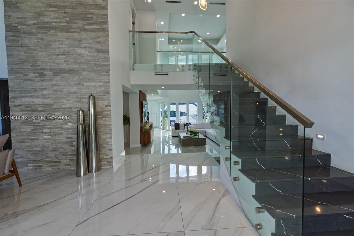 Interior, Marble, Recessed Lighting, Stone Walls