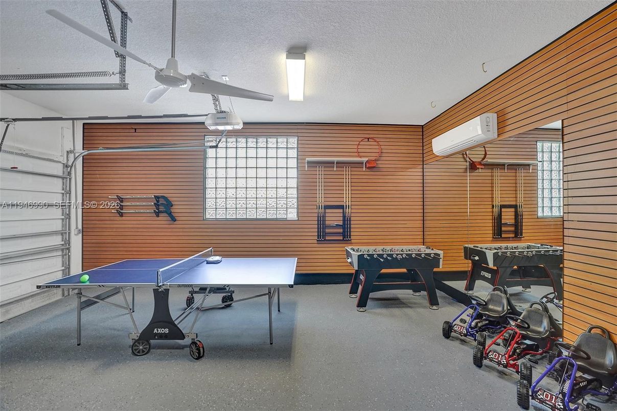Fitness Equipment, Game Room, Garage, Interior, Wooden Walls