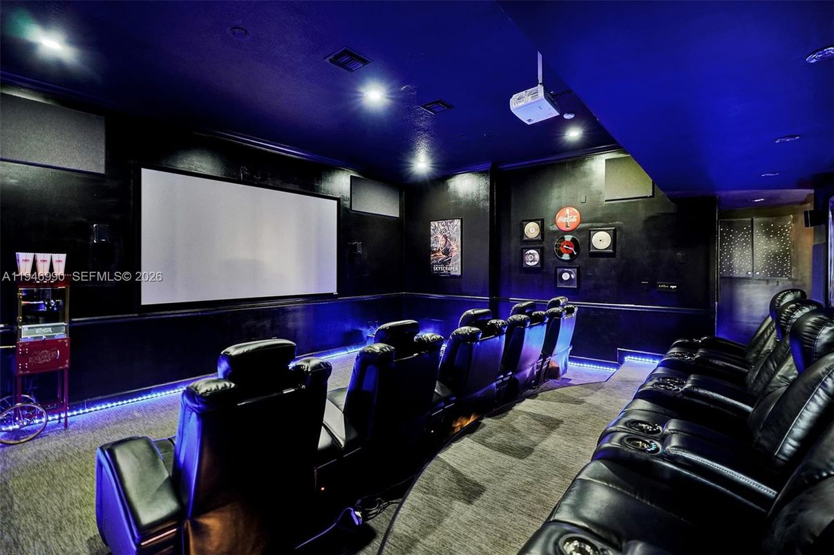 Home Theatre Room, Interior, Projection Screen, Recessed Lighting, Theatre Room