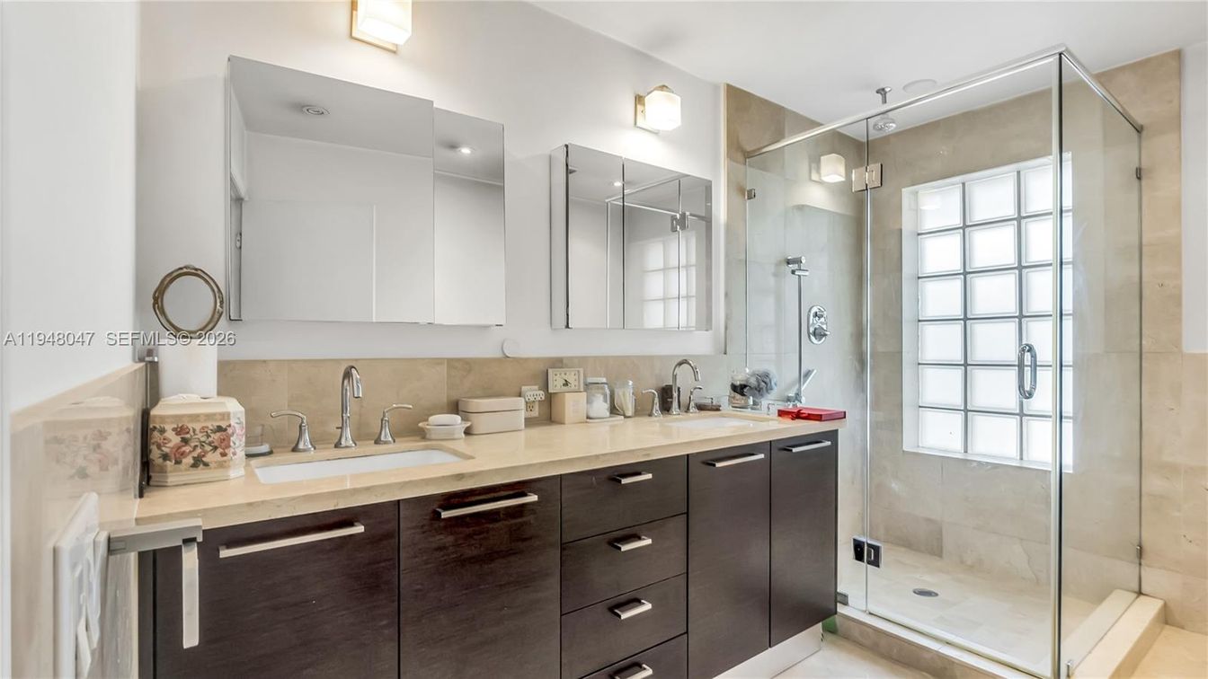 Bathroom, Dual Sink Vanities, Glass Shower, Interior