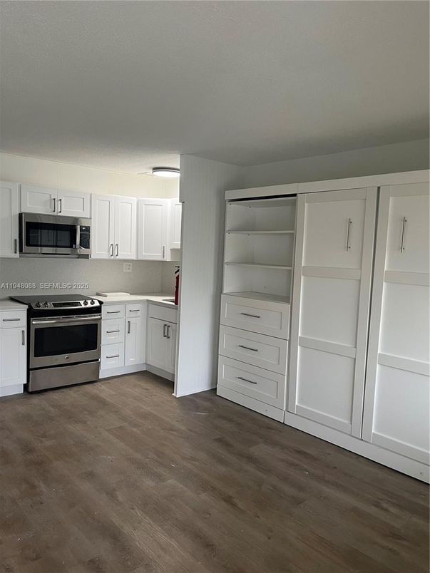 Interior, Kitchen, Stainless Steel Appliances, Wood Texture Flooring