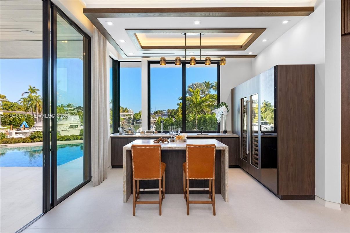 Interior, Kitchen, Pendant Lights, Recessed Lighting, Stainless Steel Appliances, Water