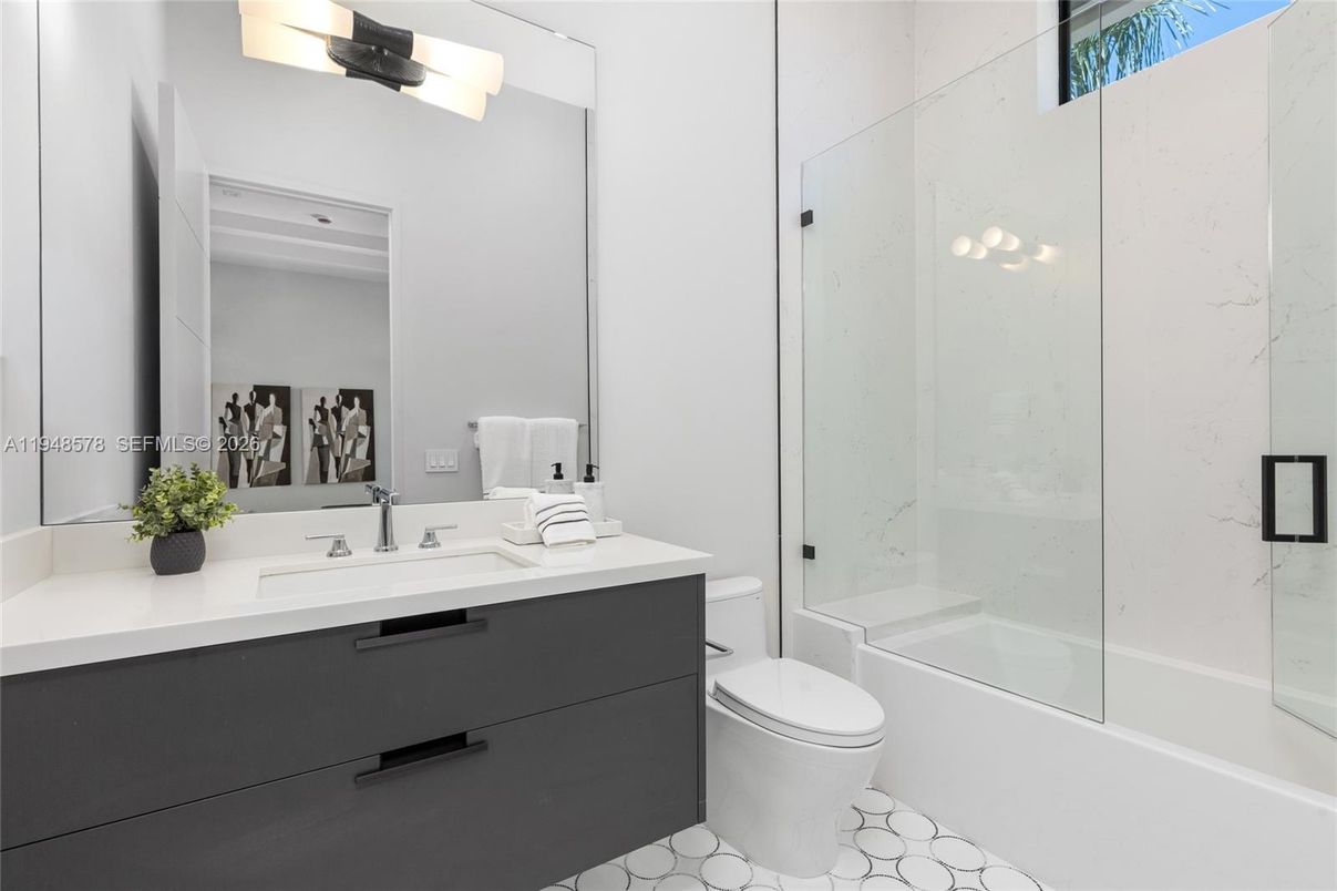 Bathroom, Glass Shower, Interior, Marble Walls