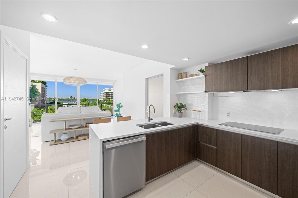 Interior, Kitchen, Recessed Lighting, Stainless Steel Appliances, Water