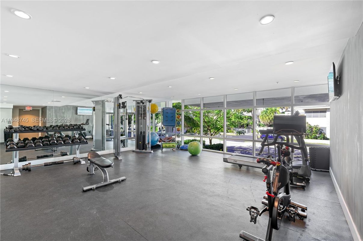Fitness Equipment, Gym, Interior, Recessed Lighting