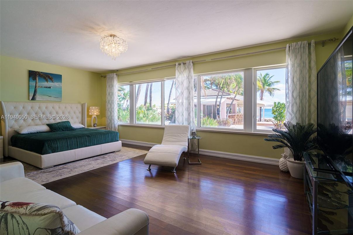 Bedroom, Chandelier, Interior, Wood Texture Flooring