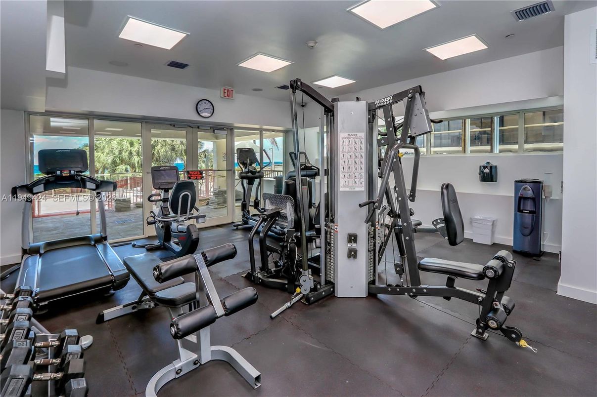 Fitness Equipment, Gym, Interior, Recessed Lighting