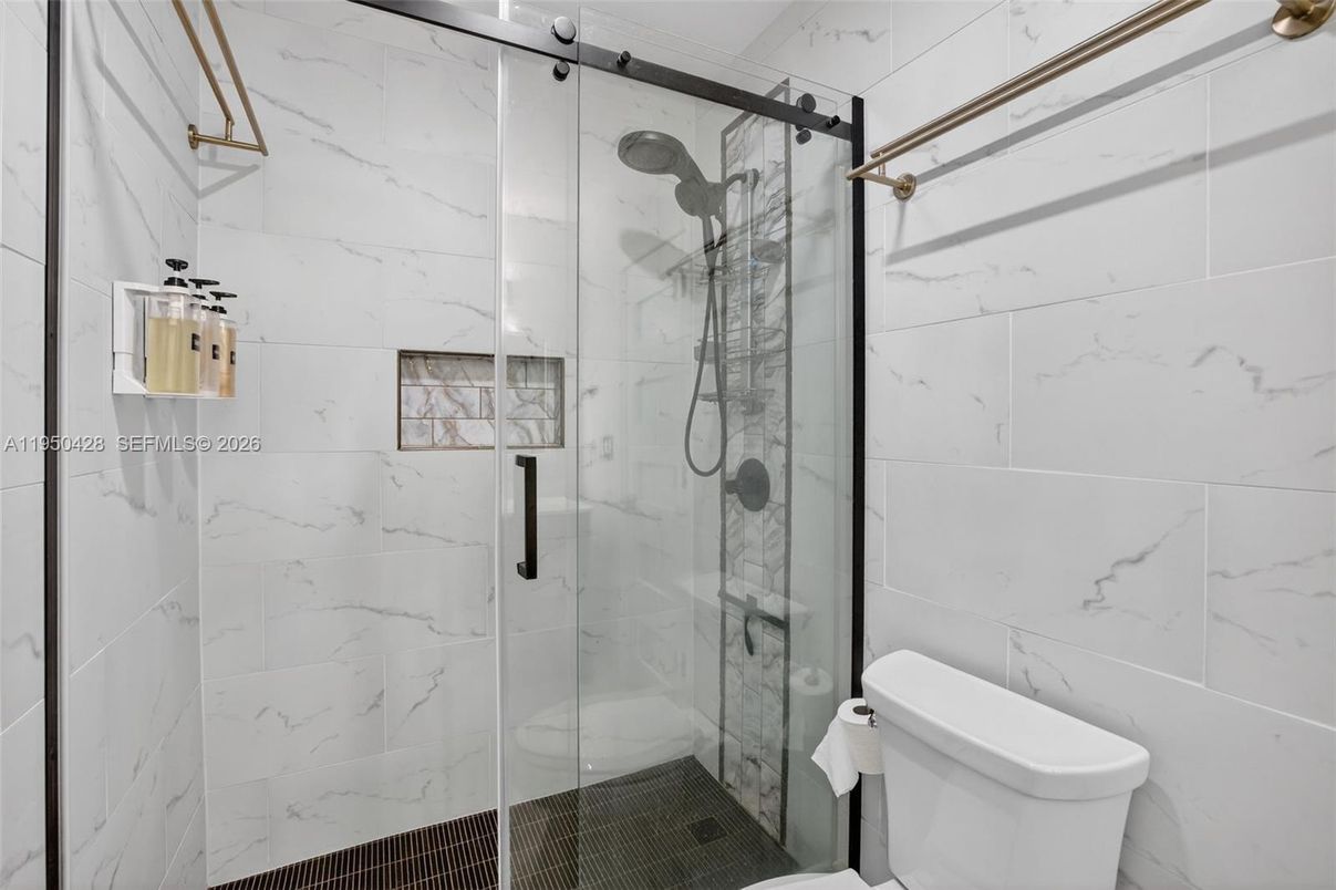 Bathroom, Glass Shower, Interior, Marble Walls
