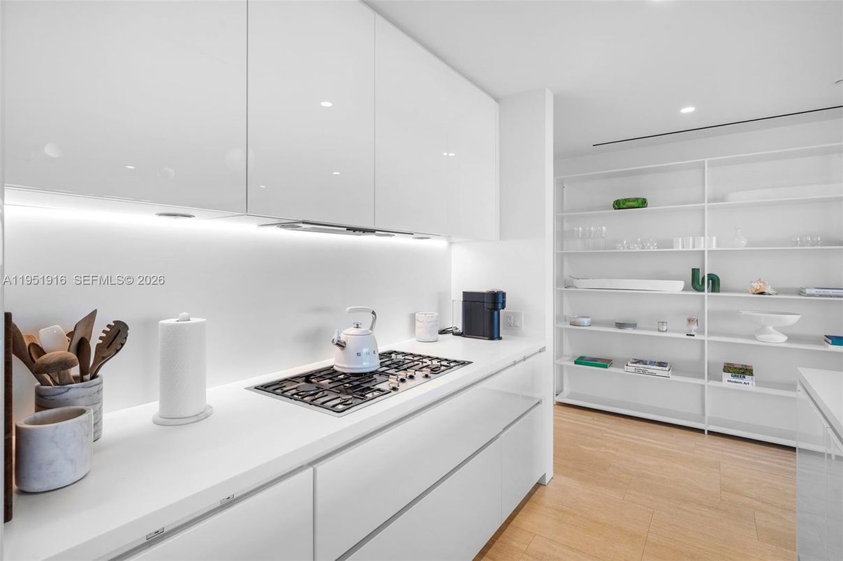 Interior, Kitchen, Recessed Lighting, Wood Texture Flooring