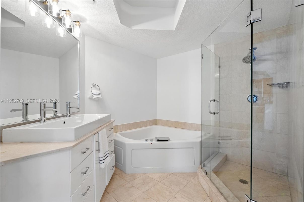 Bathroom, Dual Sink Vanities, Glass Shower, Interior