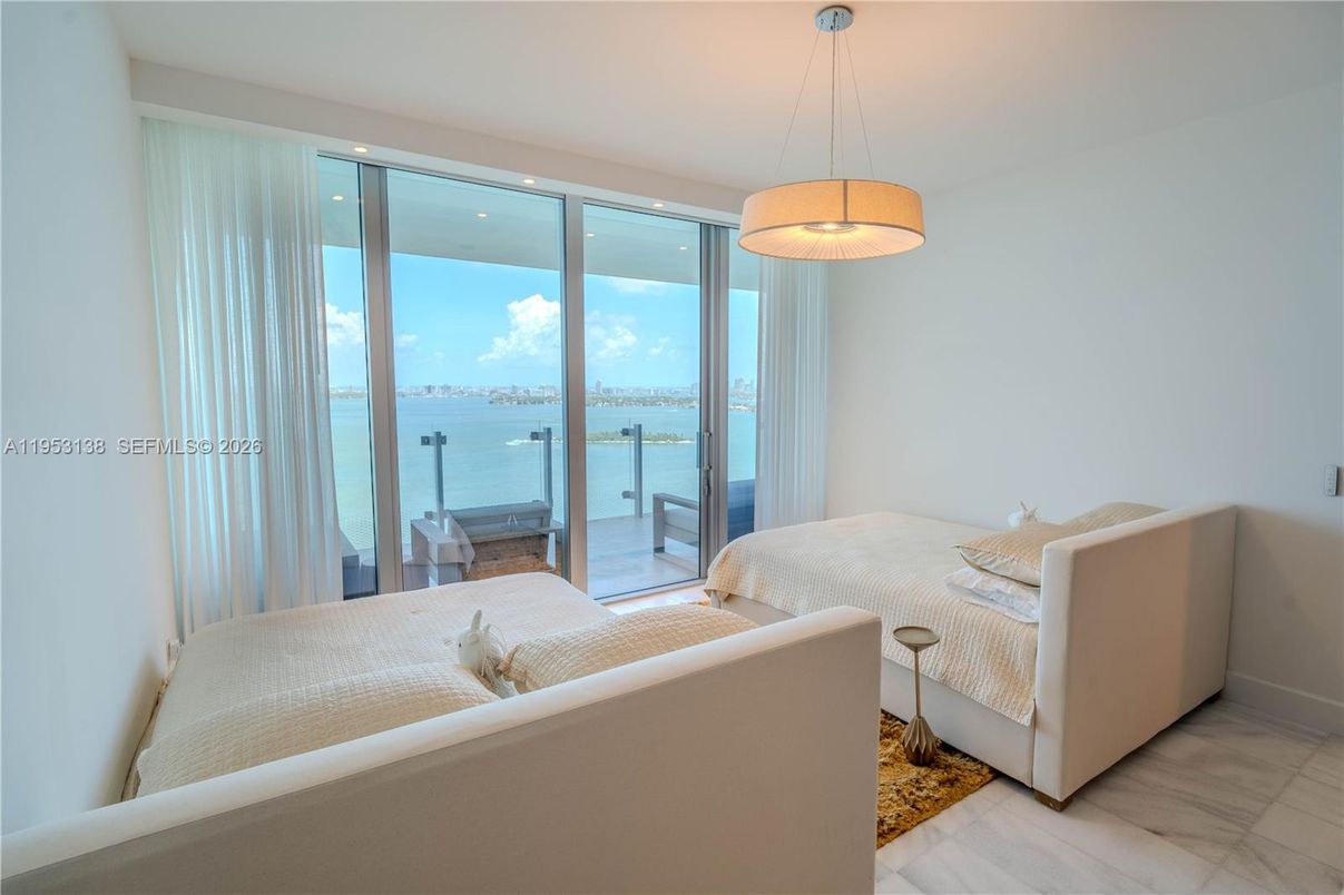 Bedroom, Interior, Marble, Pendant Lights, Recessed Lighting, Water