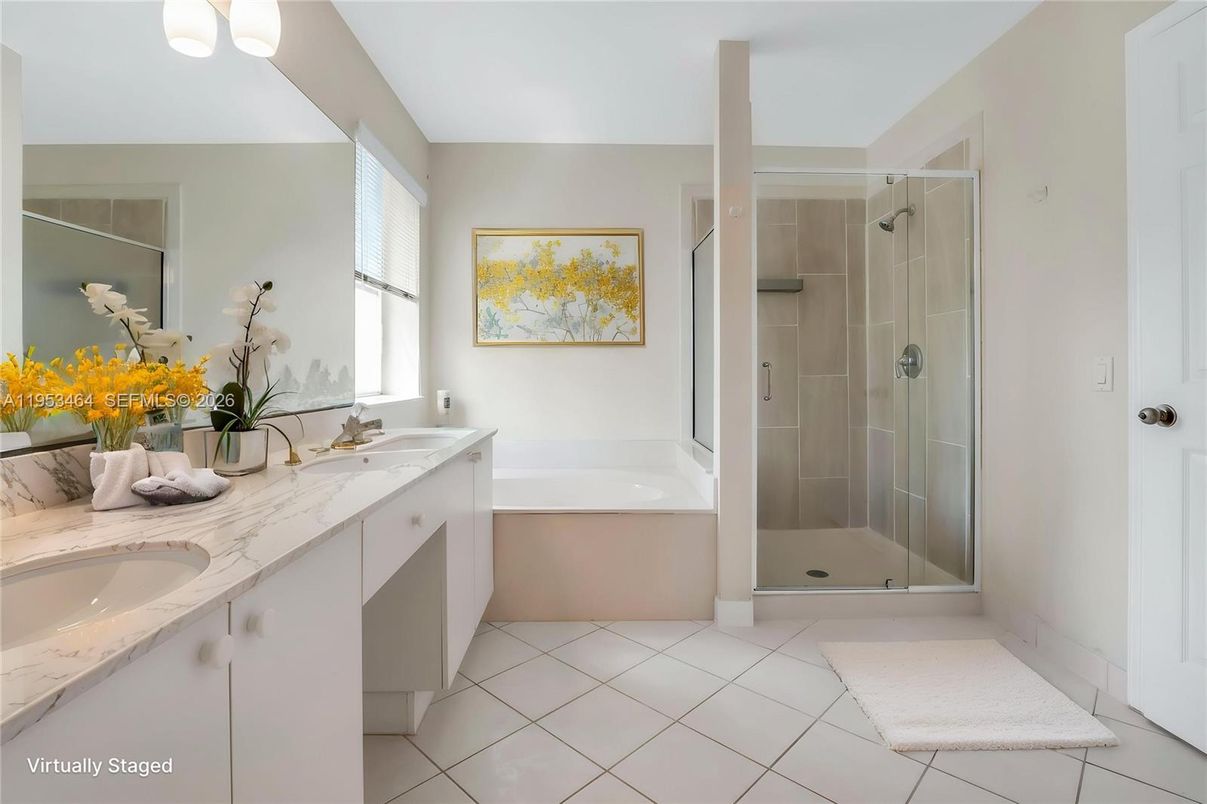 Bathroom, Dual Sink Vanities, Glass Shower, Interior