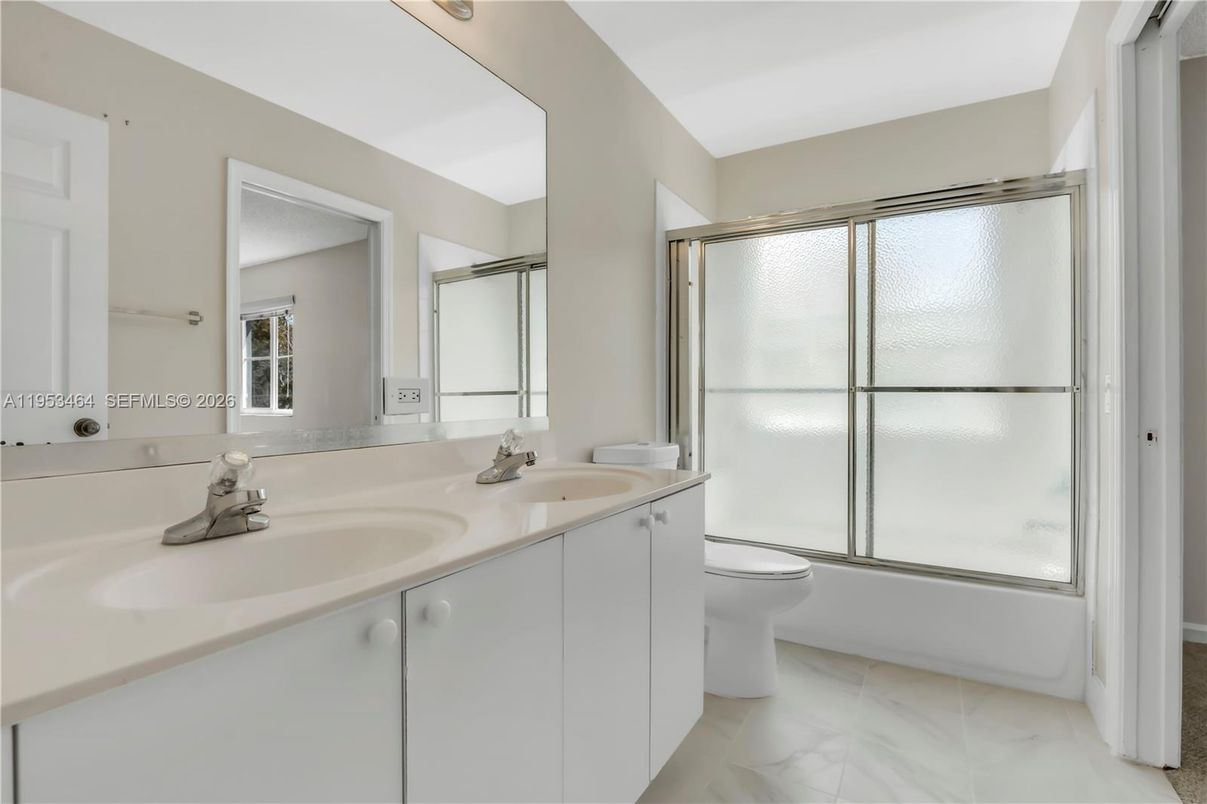 Bathroom, Dual Sink Vanities, Glass Shower, Interior, Marble