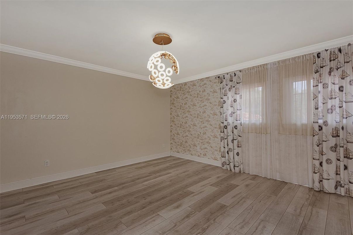 Empty room, Interior, Pendant Lights, Wood Texture Flooring