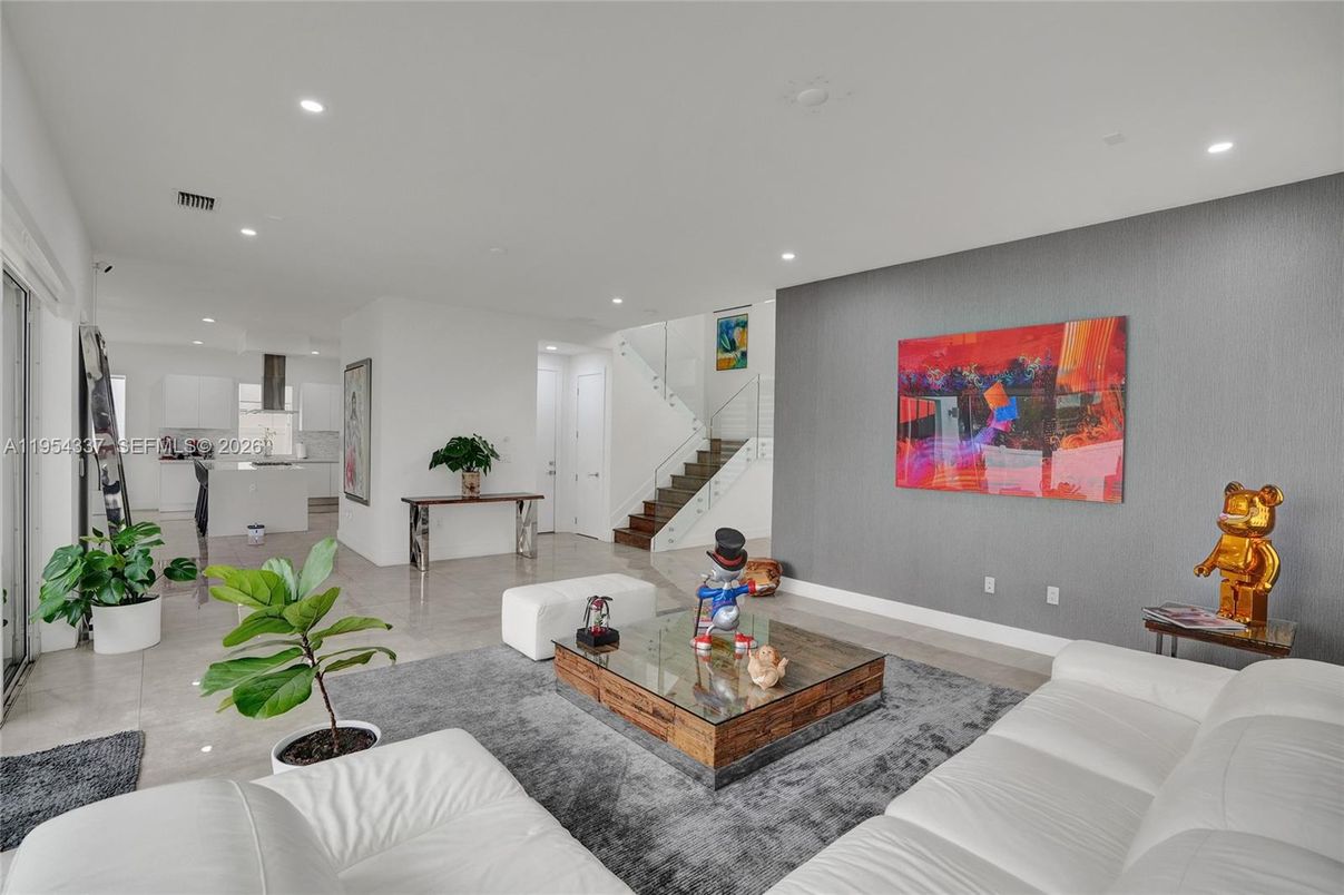 Interior, Kitchen, Living room, Recessed Lighting