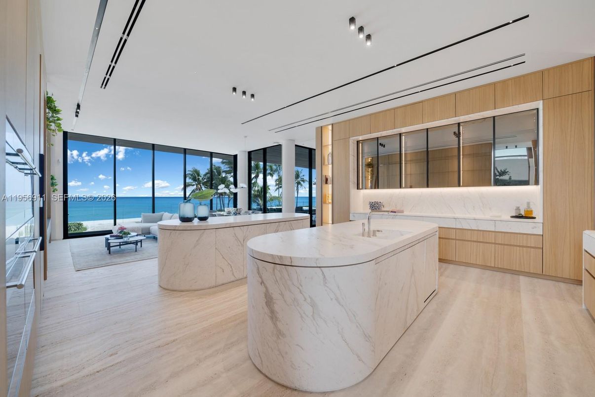 Interior, Marble Walls, Water, Wood Texture Flooring