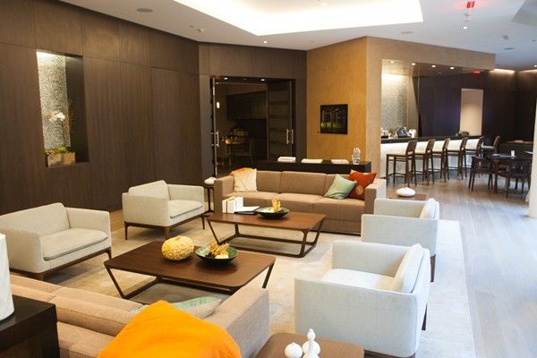 Dining room, Interior, Living room, Recessed Lighting, Wood Texture Flooring