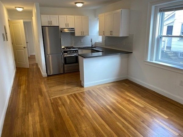 Interior, Kitchen, Stainless Steel Appliances, Wood Texture Flooring