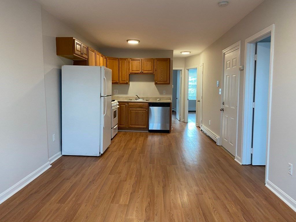 Interior, Kitchen, Stainless Steel Appliances, Wood Texture Flooring