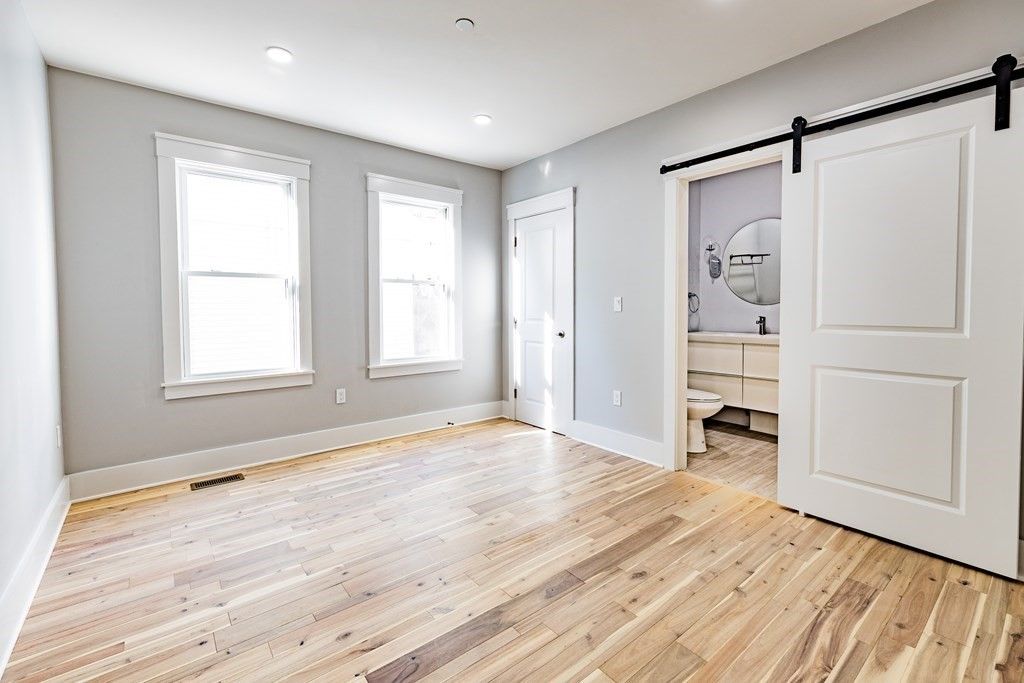 Bathroom, Empty room, Interior, Recessed Lighting, Wood Texture Flooring