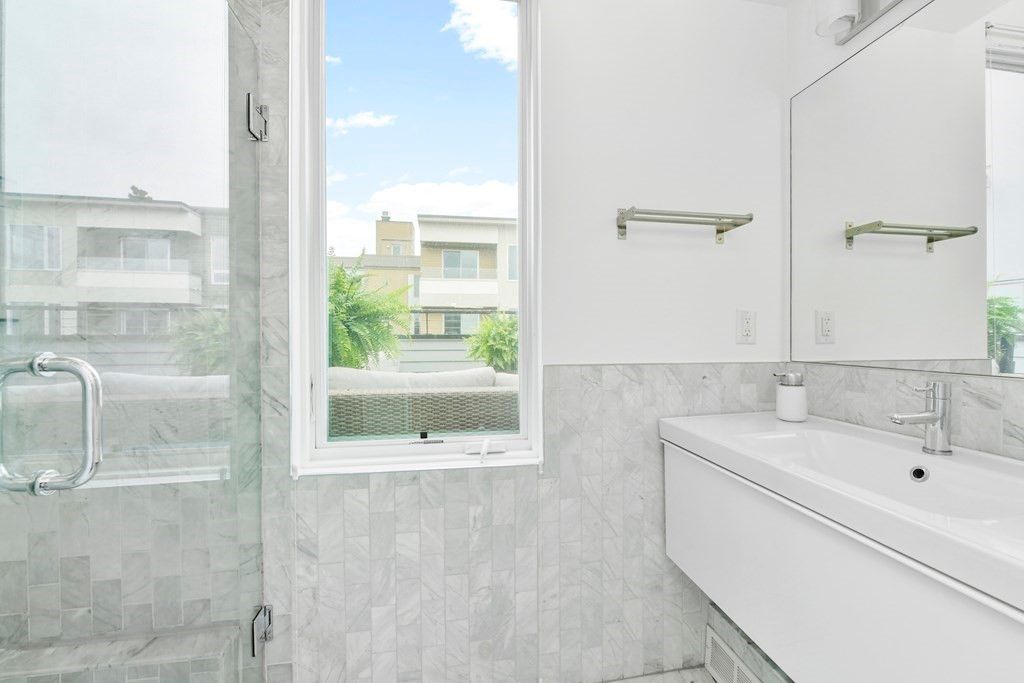 Bathroom, Glass Shower, Interior, Marble Walls