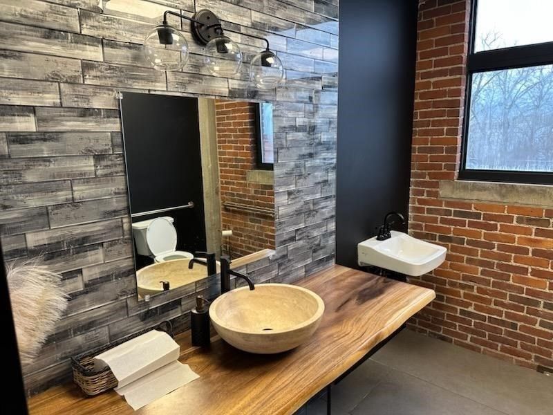 Bathroom, Interior, Stone Walls, Wooden Walls