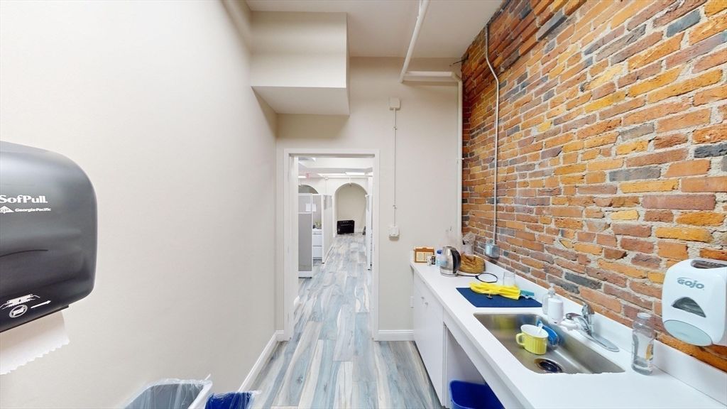 Interior, Kitchen, Stone Walls, Wood Texture Flooring