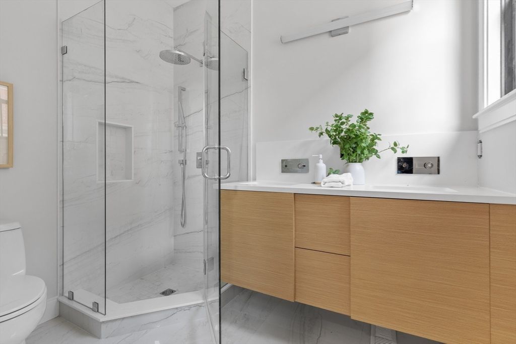 Bathroom, Glass Shower, Interior, Marble, Marble Walls