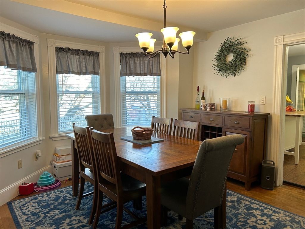 Chandelier, Dining room, Interior, Wood Texture Flooring
