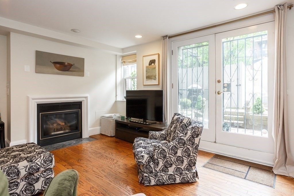 Fireplace, Interior, Recessed Lighting, Wood Texture Flooring