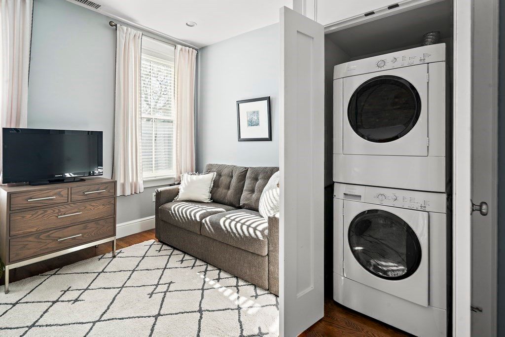 Interior, Recessed Lighting, Utility Closets, Washer, Wood Texture Flooring